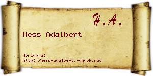 Hess Adalbert névjegykártya